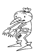 A coloring page of bob the builder